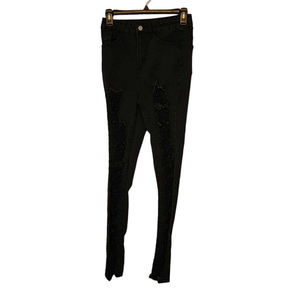 EUC Shein Black "torn" design jeans